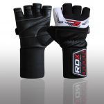 RDX Gym Training Leather 35 Weight Lifting Gloves whiteblack