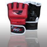 RDX Leather-X Training Grappling MMA Gloves red